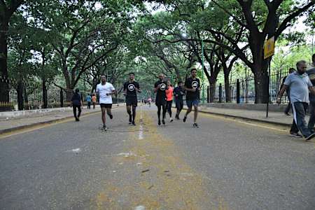 Adidas Runners participate in a running training session in Bengaluru.