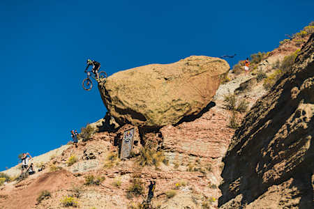 Brendan Fairclough practises at Red Bull Rampage in Virgin, Utah, USA on October 24, 2019.