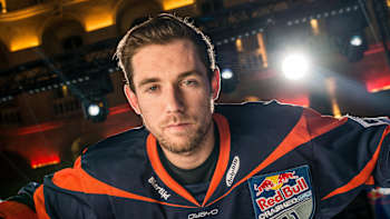 Danny Hansen of the Netherlands poses for a photograph during the first stage of the ATSX Ice Cross Downhill World Championship at Red Bull Crashed Ice in Marseille, France on January 12, 2017.