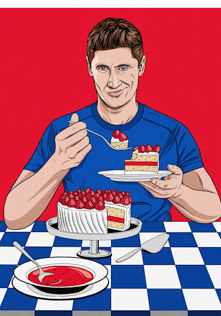 An illustration of Robert Lewandowski.