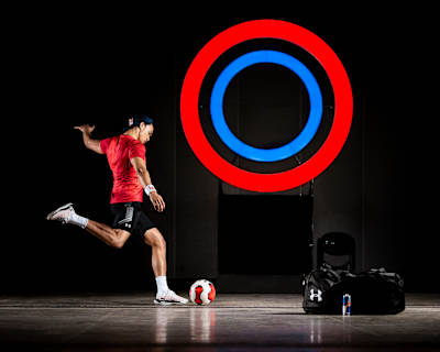 Trent Alexander-Arnold performs at Red Bull Vision in Liverpool, United Kingdom on March 17, 2021.