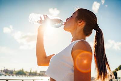 Replace each 1kg of your weight (sweat) loss with 1.2 - 1.5 litres of fluid