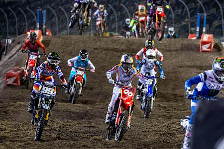 Hunter Lawrence at Round 8 of the AMA Supercross Series in Daytona Beach