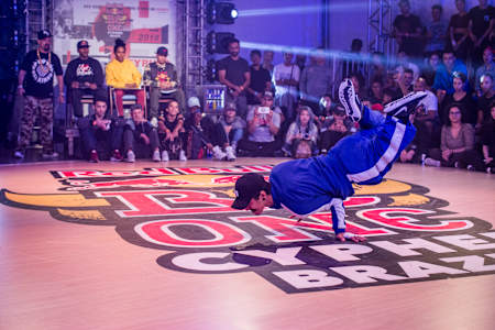 Bboy Perninha performs at Red Bull BC One Cypher Brazil in Sao Paulo, Brazil on June 10, 2018 