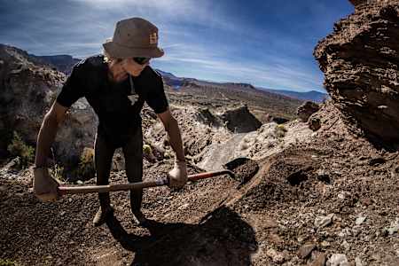 Emil Johansson visto durante el Red Bull Rampage 2019 en Virgin, Utah, Estados Unidos.