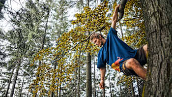 Freerunning im Wald