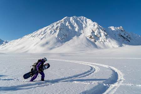 Mark McMorris in the backcountry at the Natural Selection Tour in Alaska