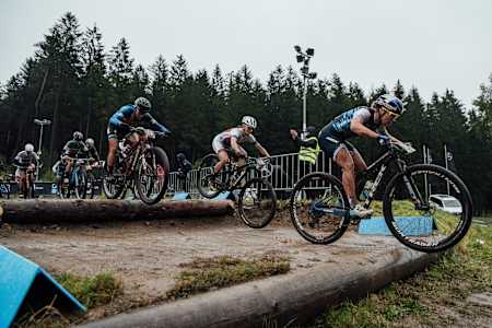 Evie Richards performs at UCI XCO World Cup in Nove Mesto na Morave, Czech Republic on September 29, 2020