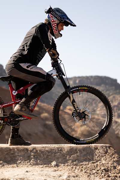 Carson Storch preparing to drop in at Red Bull Rampage.