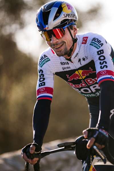 Primož Roglič durante il Red Bull - BORA - hansgrohe Mallorca Training Camp nel gennaio 2025. 