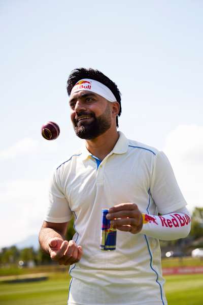 On July 23rd, 2025, Rashid Khan Arman stands ready on the Salzburg cricket pitch.