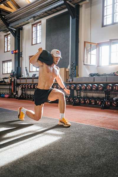 Jake Dearden works out during a HYROX session in the Red Bull Athlete Performance Center in Thalgau, Austria on January 9, 2025.