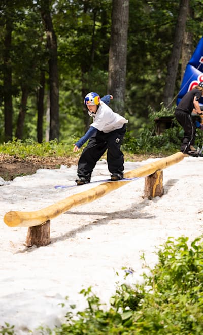 Red Bull athlete Grace Warner rides at Red Bull Bonus Track at Trollhaugen Resort in Dresser, Wisconsin, USA on June 10, 2023.