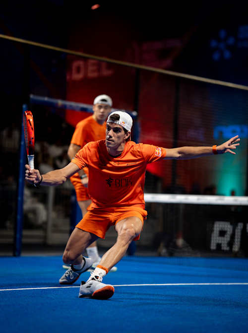 Juan Lebron during the quarter-finals of the Premier Padel Riyadh Season P1 in Saudi Arabia in February 2026.