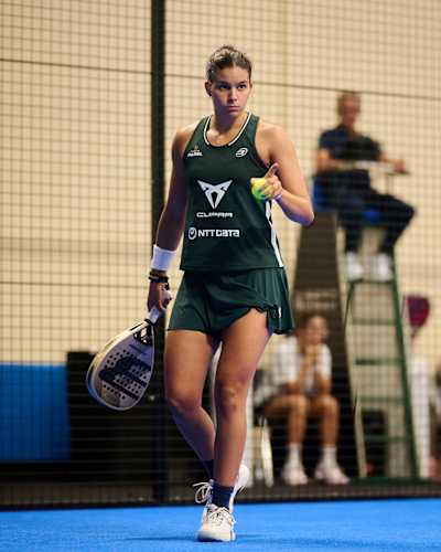 Delfina Brea Senesi durino the quarter finals of the Oysho Valladolid Premier Padel P2 in Valladolid, Span on September 20, 2024. 