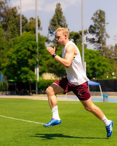 Xaver Schlager beim Sprint-Training