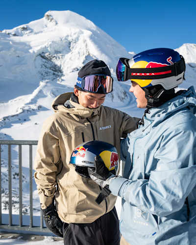 In 2024, Yiming Su and Jake Canter at Red Bull Performance camp, Saas-Fee.
