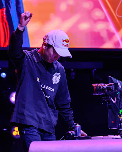 Tsunehiro 'Gachikun' Kanamori competes at the grand finals of Capcom Cup X, held at Hollywood's Avalon Theater in Los Angeles. 