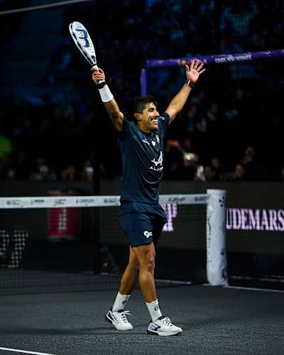 Federico Chingotto celebrates victory in the finals of the Premier Padel P1 Buenos Aires, Argentina in May 2026.