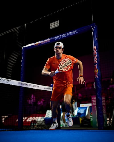 Juan Lebrón lors des quarts de finale du Miami Premier Padel P1, aux États-Unis.