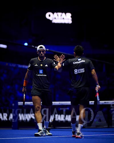 Alej Galán y Fede Chingotto durante la final del Premier Padel P1 de Madrid, España, en septiembre de 2026.