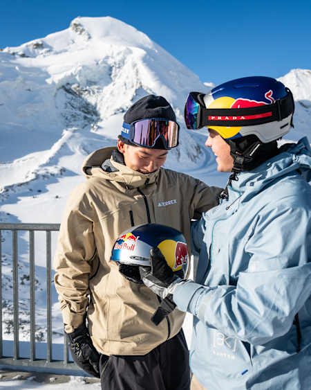 In 2024, Yiming Su and Jake Canter at Red Bull Performance camp, Saas-Fee.