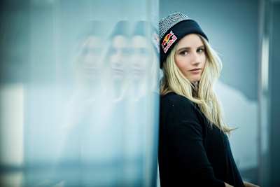 Austrian snowboarder Anna Gasser poses for a portrait photo.
