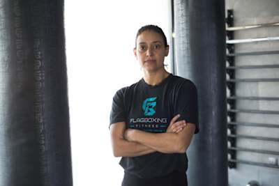 Halah Alhamran as seen at her Flagboxing Gym in Jeddah, Saudi Arabia.