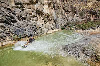 Brian Grubb during Wake Skating at Wadi El Hidan in Jordan in 2018