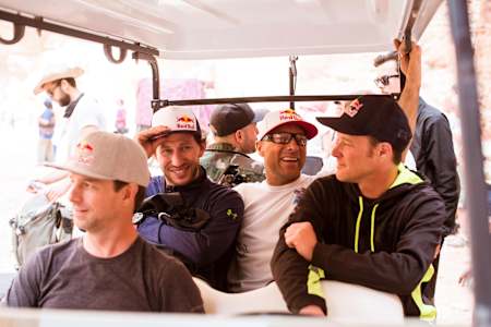 Miles Daisher, Jon DeVore, Andy Farrington and Mike Swanson are seen in Petra, Jordan on April 11, 2017.