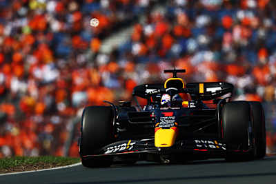 Max Verstappen racing at the 2022 Dutch Grand Prix in Zandvoort, The Netherlands.