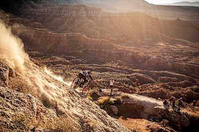 Graham Agassiz practices at Red Bull Rampage in Virgin, Utah, USA on 24 October, 2018.