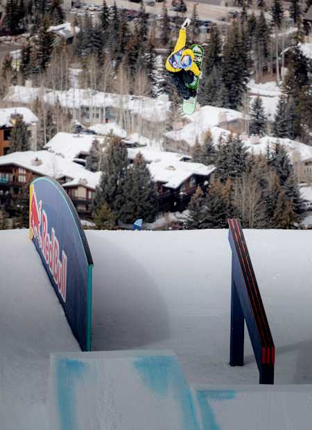 Brock Crouch airs a backside 180 Japan at the Burton US Open in Vail