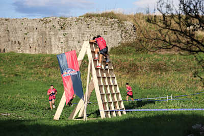 Competitors seen during the Red Bull Conquer the Castle, in Shkodra, Albania on October 5, 2024.  