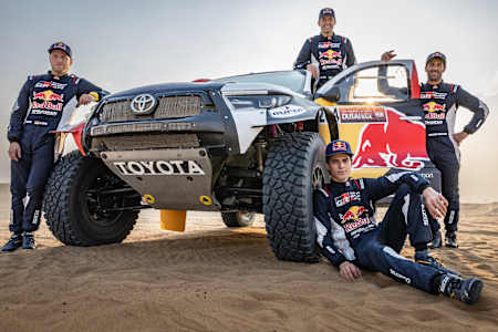 Denis Zenz with Seth Quintero and Lucas Moraes with Armand Monleon join Toyota Gazoo Racing for Dakar 2024 in Dubai, UAE on November 08, 2023 