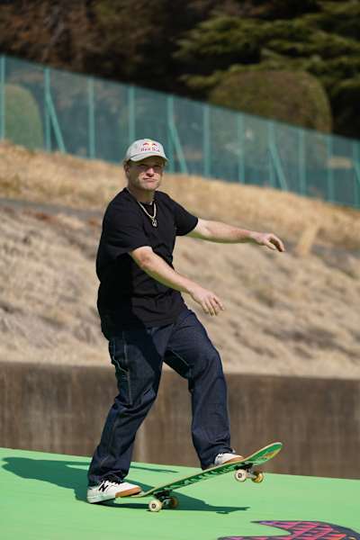 Jamie Foy tests out his course at KASSO Fest Skate & Sound in Long Beach, California.