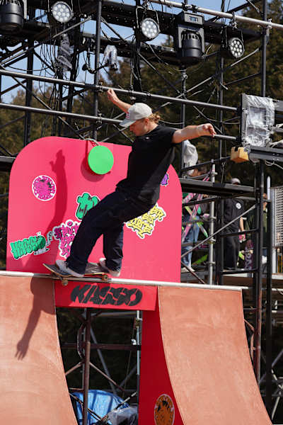 Jamie Foy skates to survive at Kasso in Yokohama, Japan in October 2024.