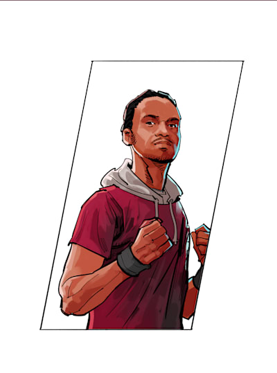 Illustration of Red Bull Kumite 2023 competitor iDom.