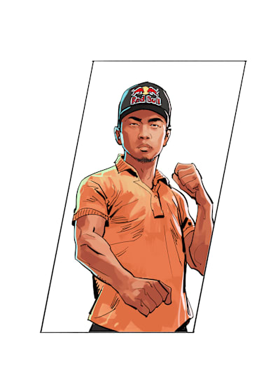 IIlustration of Red Bull Kumite 2023 competitor Gachikun.