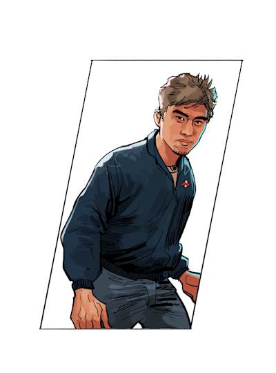 Illustrated image of Red Bull Kumite competitor Bonchan.