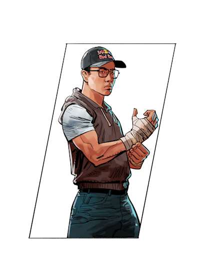 Illustrated image of Red Bull Kumite competitor Oil King.