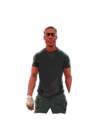 Illustrated image of Red Bull Kumite competitor Akainu.