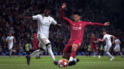 Action from Liverpool vs Real Madrid in FIFA 20.