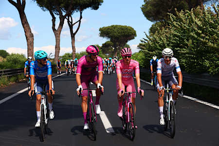 ジロ・デ・イタリア2024の各ジャージを着用したライダーたち