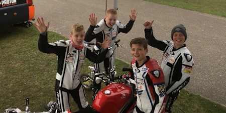 Zonta van den Goorbergh with his friends at the track