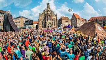 Louis Reboul en VTT au Red Bull District Ride 2014 à Nuremberg.