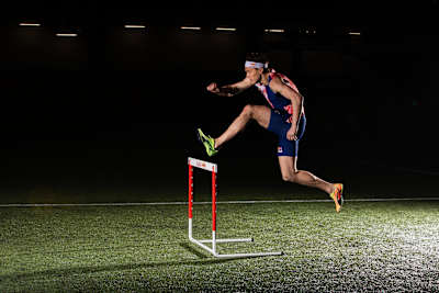 Karsten Warholm trains in Vallhall Arena, Oslo, Norway in 2020