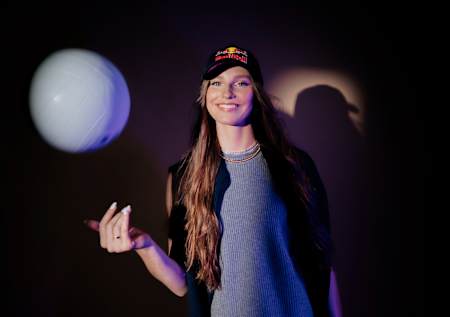 Bergen Reilly poses for a portrait in Santa Monica, California, USA on August 1, 2024. 