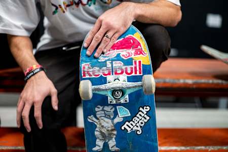 The deck of a skateboard at Red Bull's Curb Kings in Chatsworth, California, USA on 17 November, 2018. 