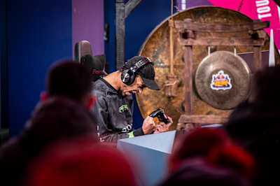 Ayorichie celebrates on his way to winning Red Bull Golden Letters at the Red Bull Gaming Sphere London, UK on March 27th 2022